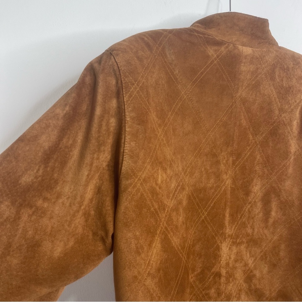 L.L. Bean 90's Vintage Suede Leather Button Front Pocket Barn Coat Size M - Picture 11 of 17
